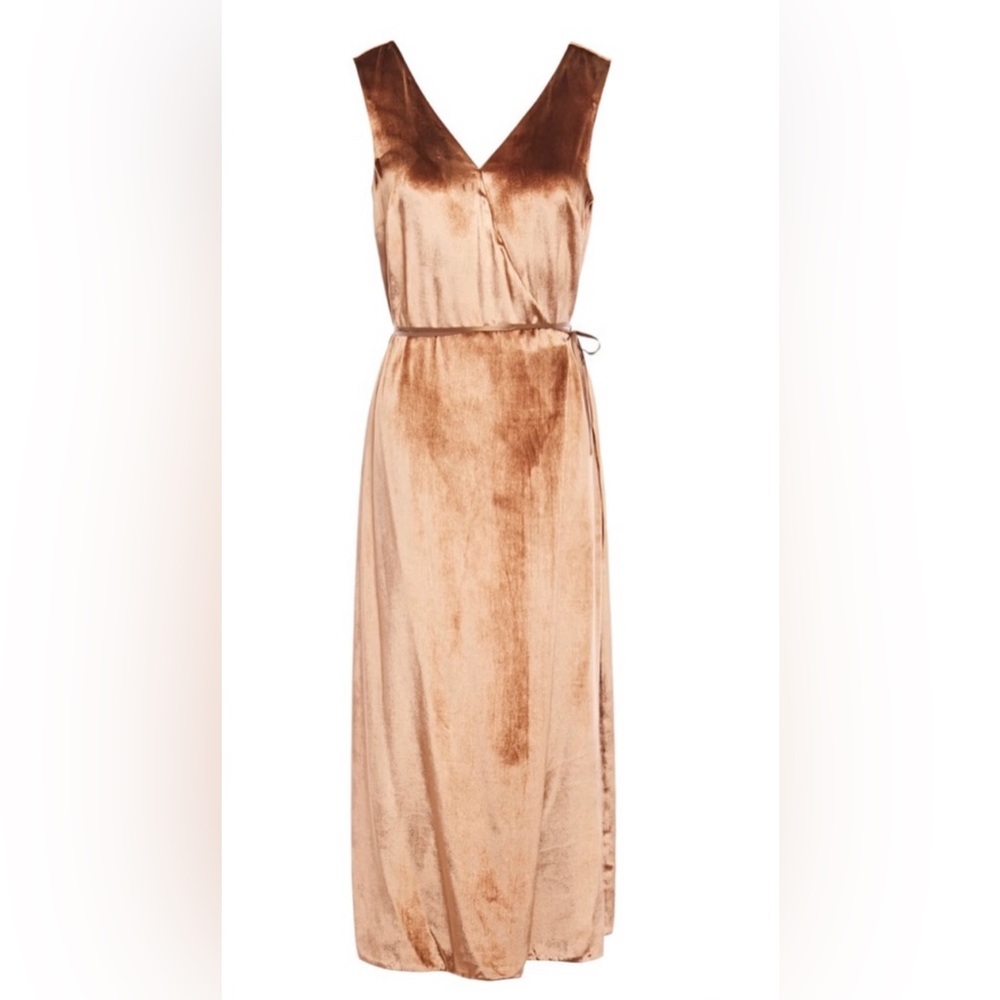 Women’s — Vince — Panne Velvet Midi Dress — Size, M — Color, Burnt Orange — NWT - Picture 3 of 5